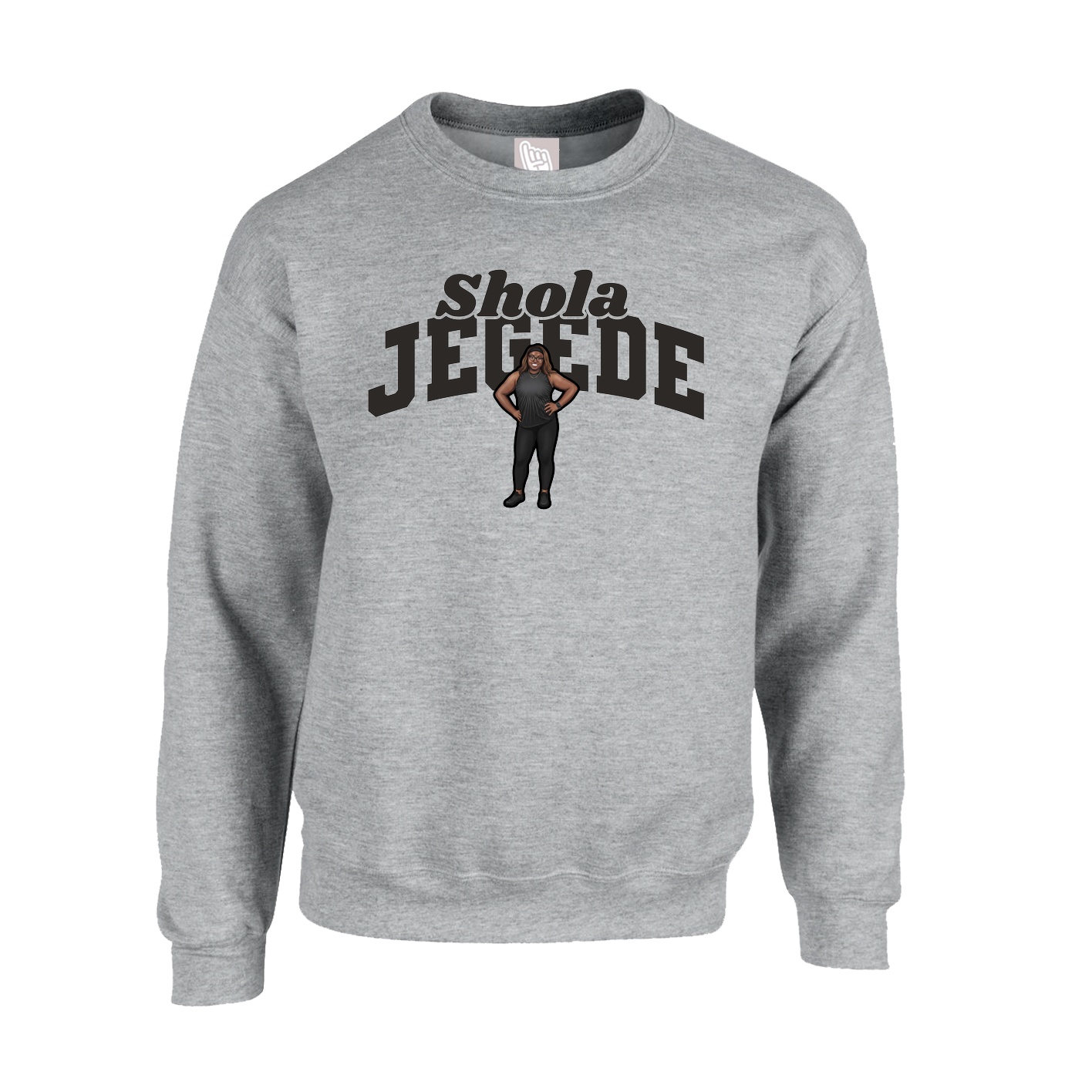 Fleece Crew — Signature Arch in Grey