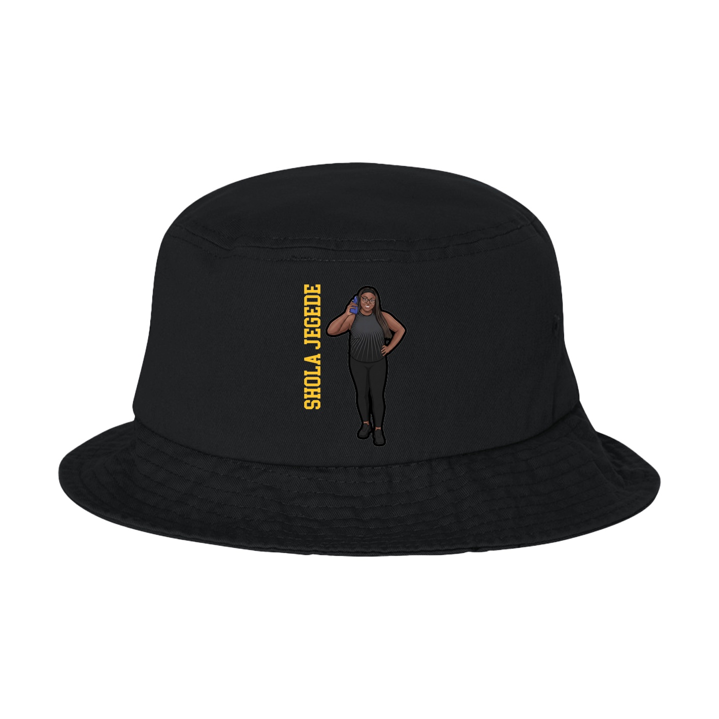 Bucket Cap — Name Vertical in Black