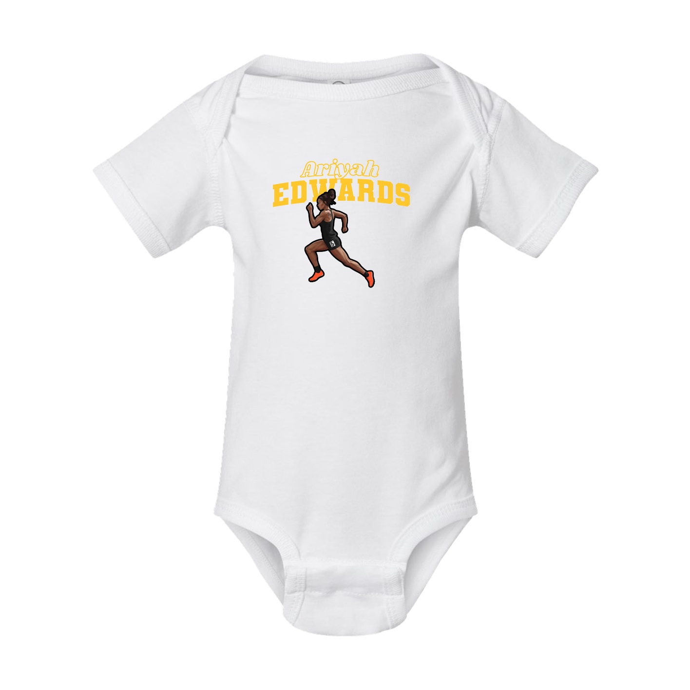 Baby Onesie — Name Arch in White