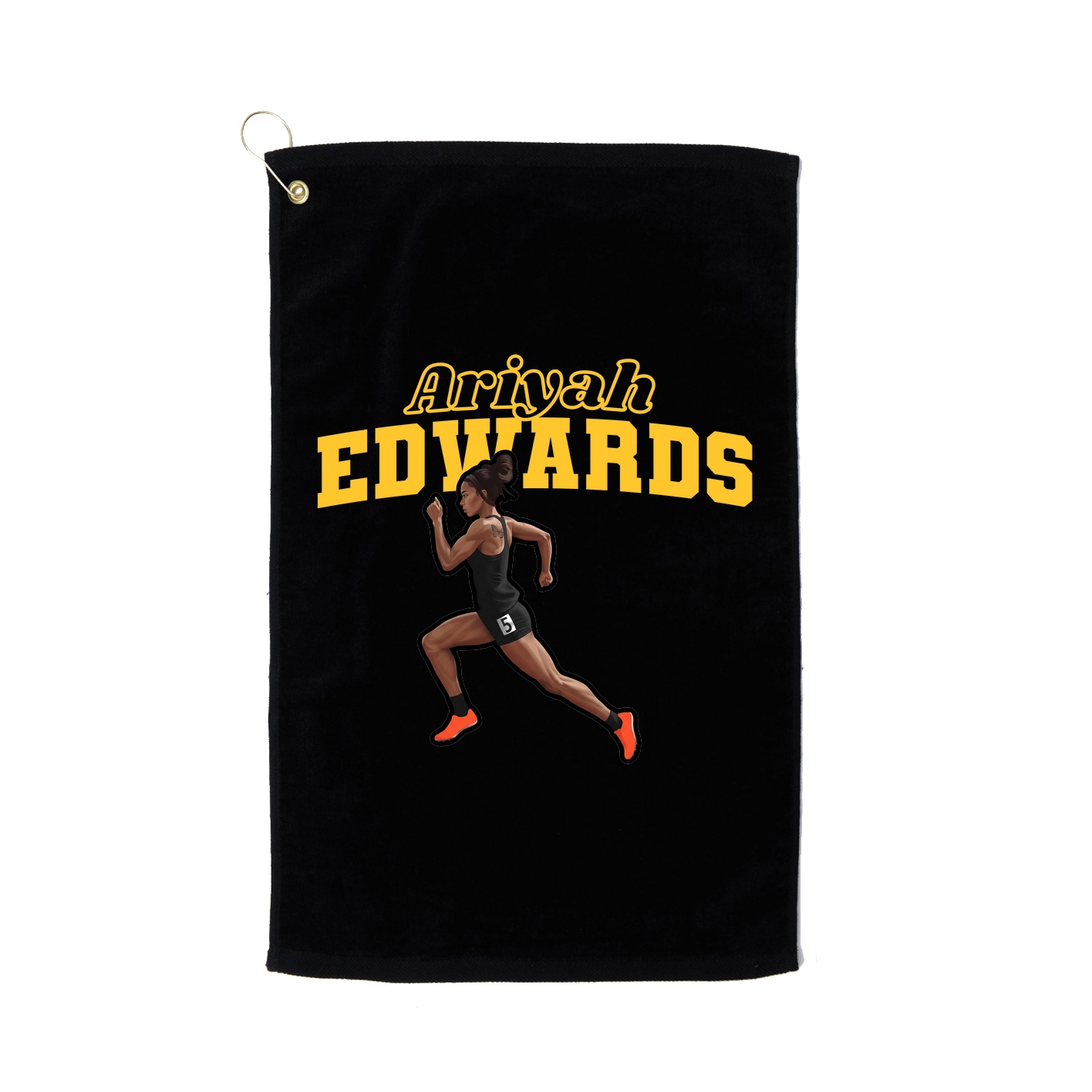 Golf Towel — Name Arch in Black