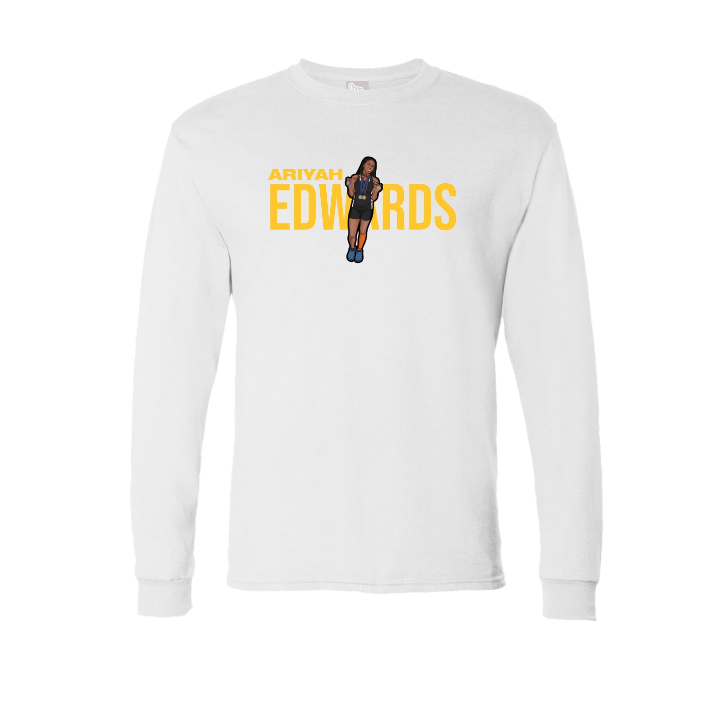 Long Sleeve Tee — Player Name in White