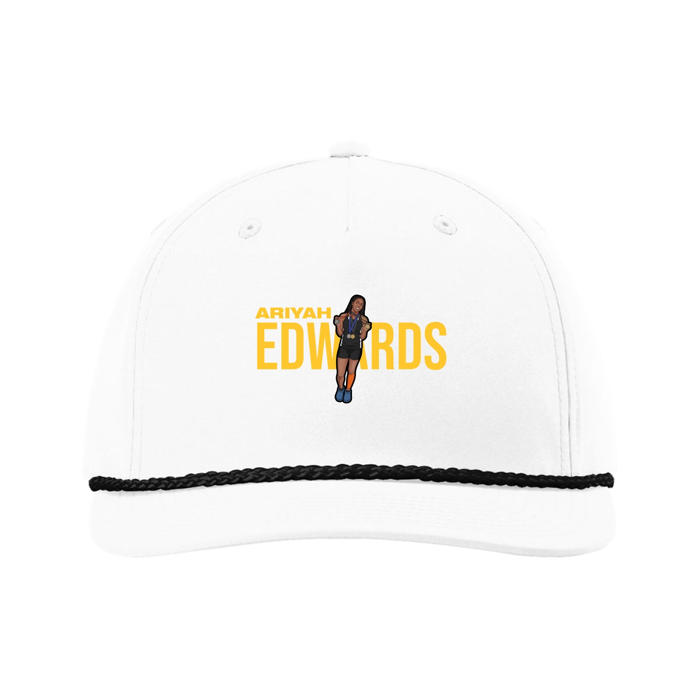 Five-Panel Classic Rope Cap — Player Name in White