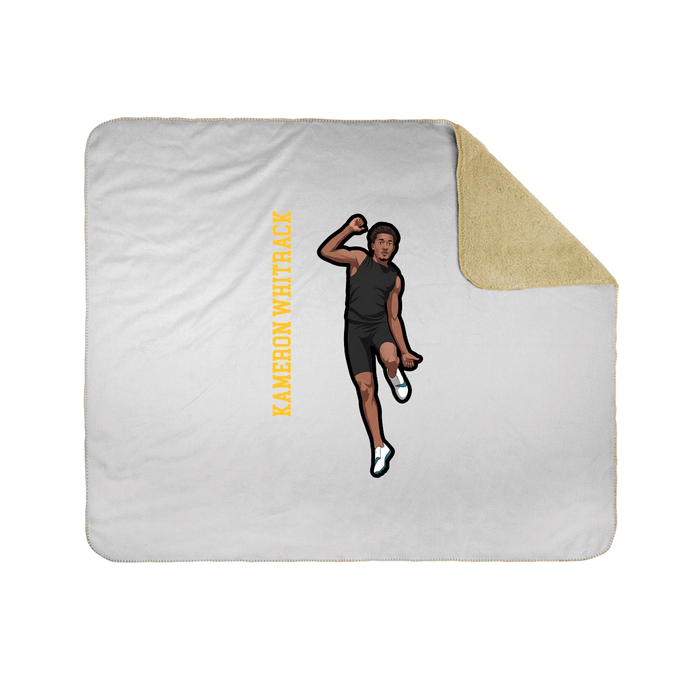Throw Blanket — Name Vertical in White