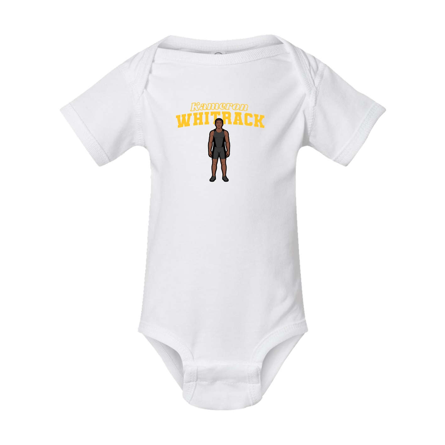 Baby Onesie — Name Arch in White