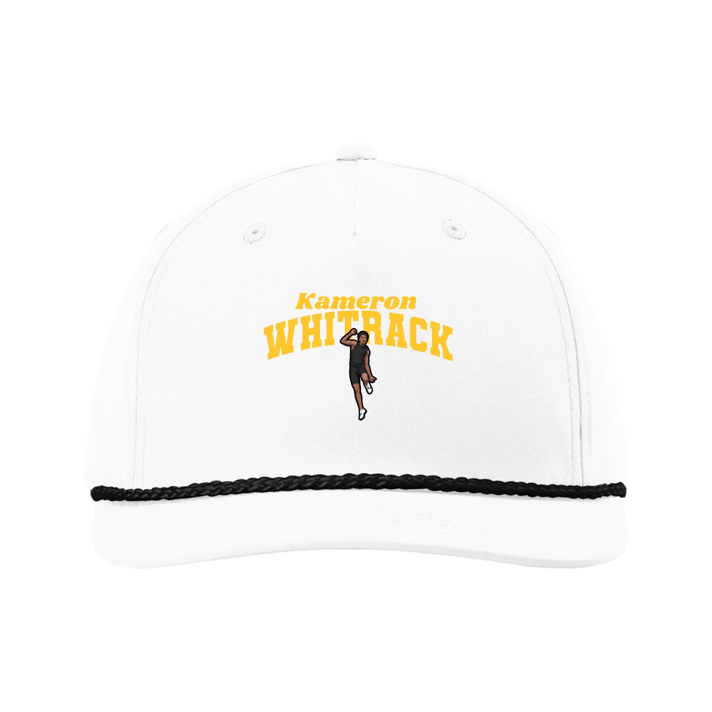 Five-Panel Classic Rope Cap — Signature Arch in White