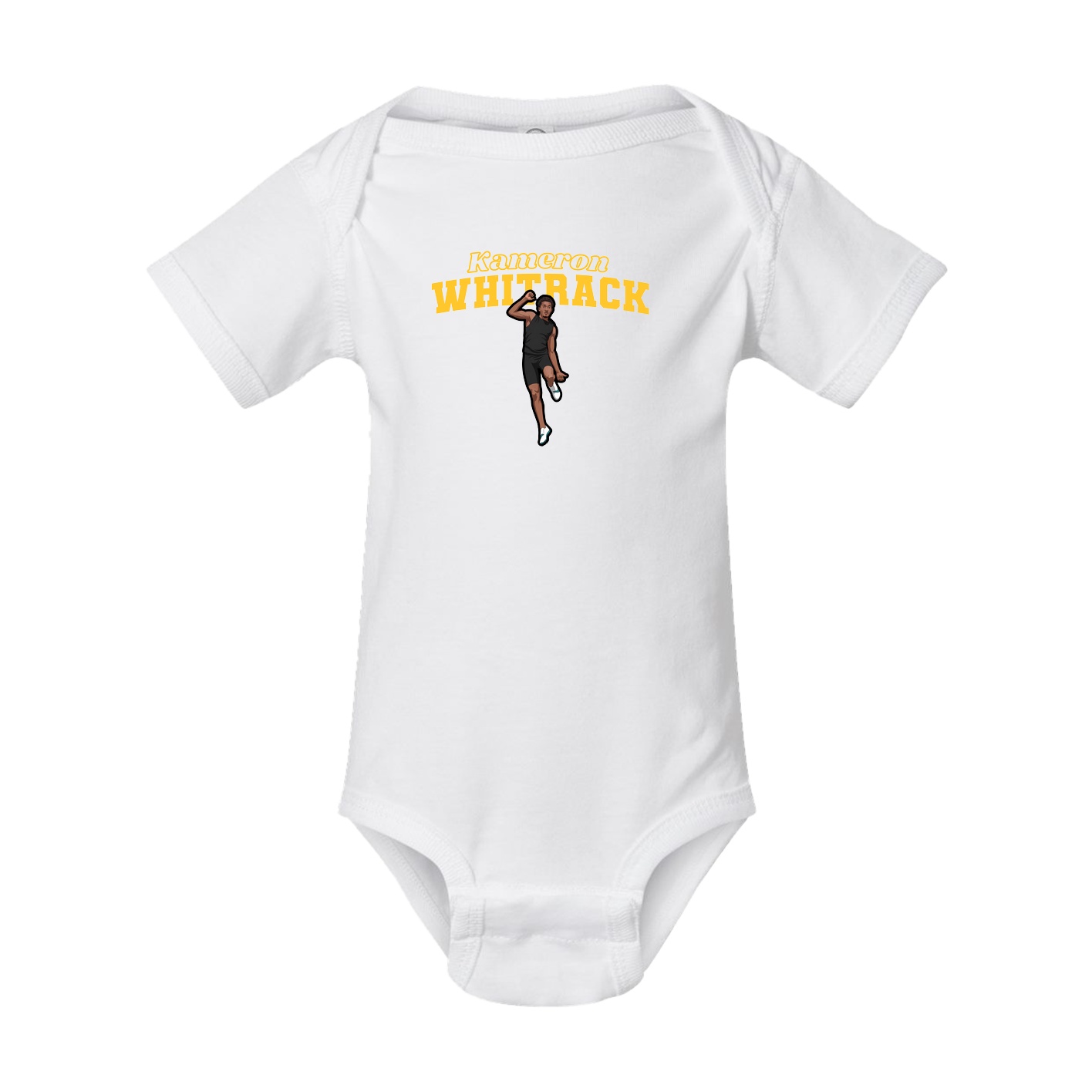 Baby Onesie — Name Arch in White