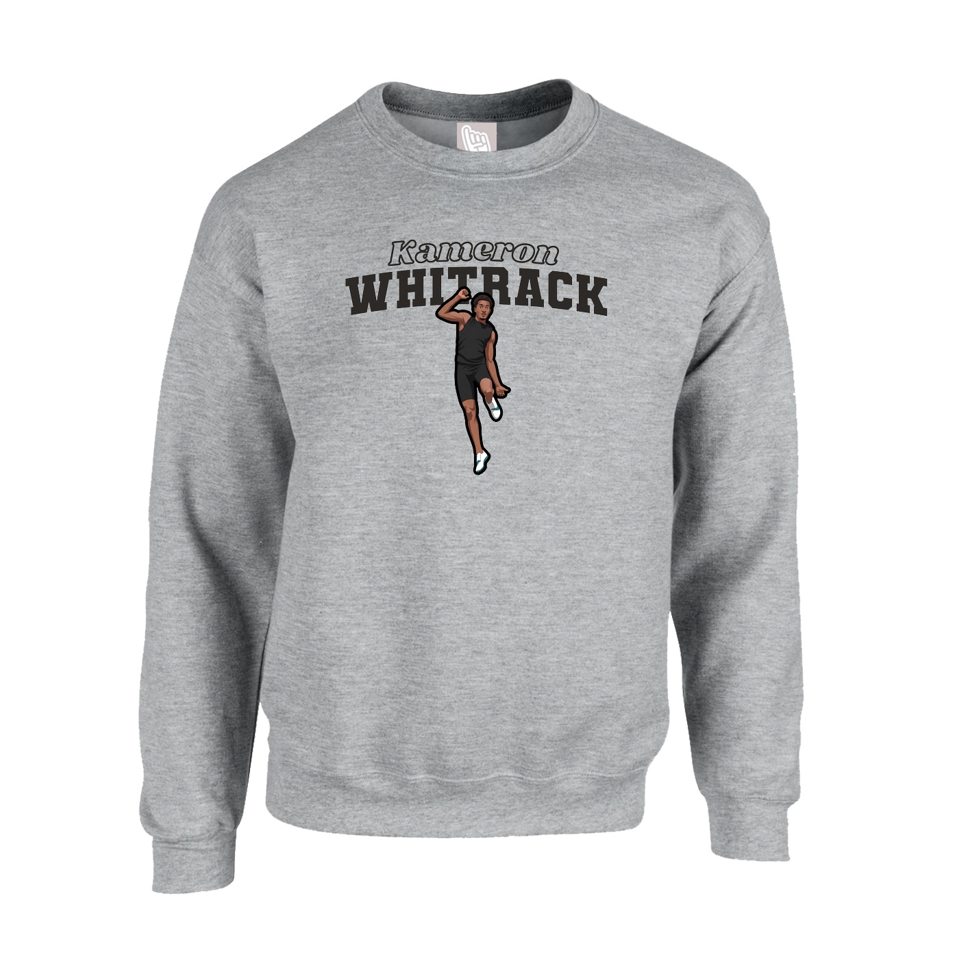 Fleece Crew — Name Arch in Grey