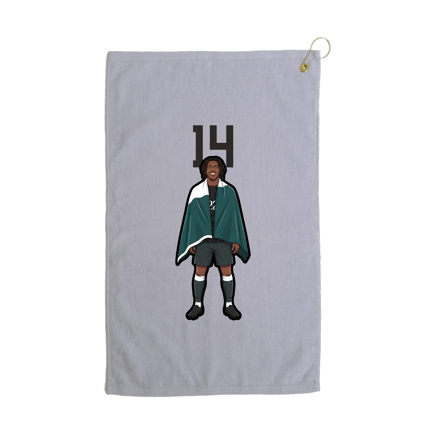 Golf Towel — Number Top in Grey
