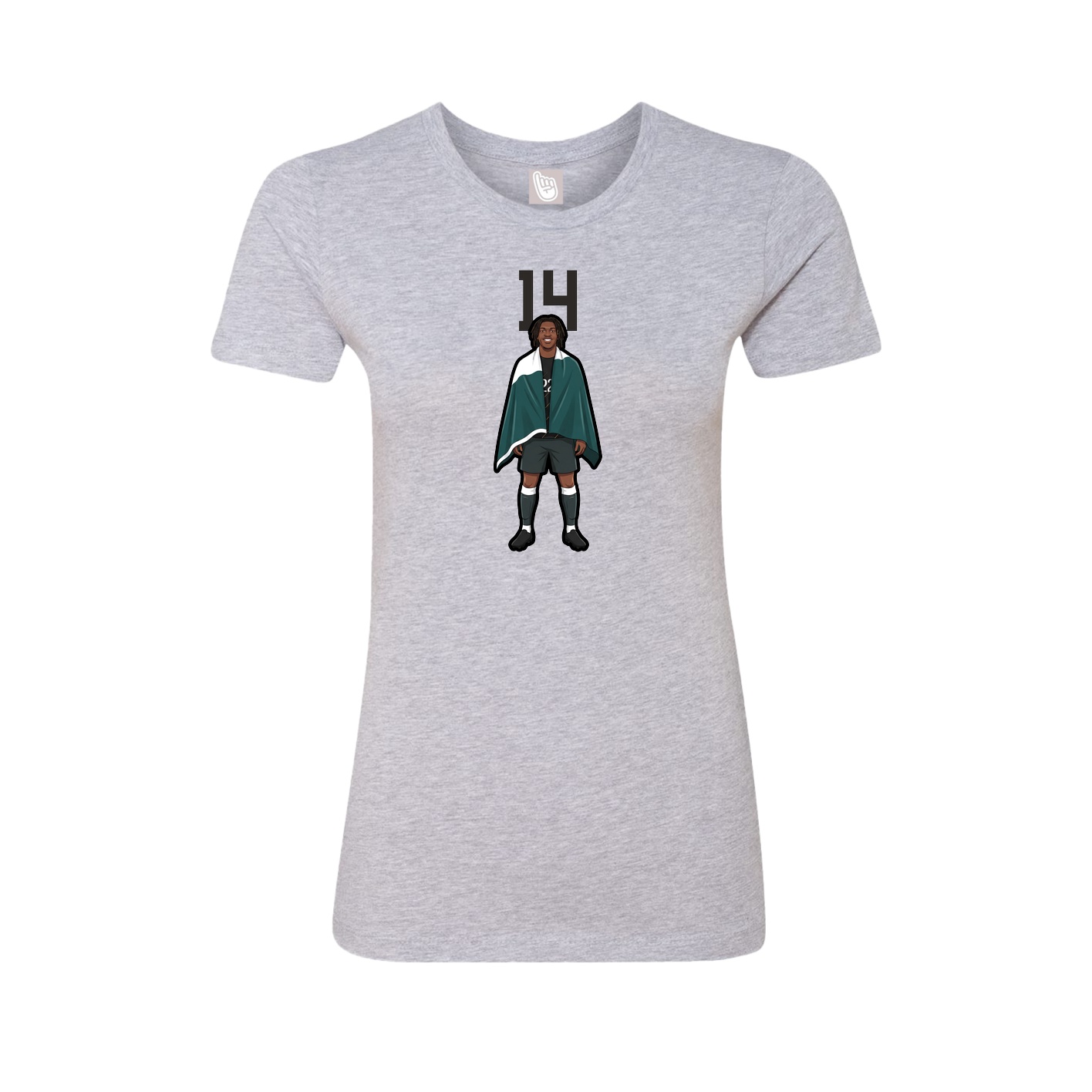 Fitted Women's Tee — Number Top in Grey