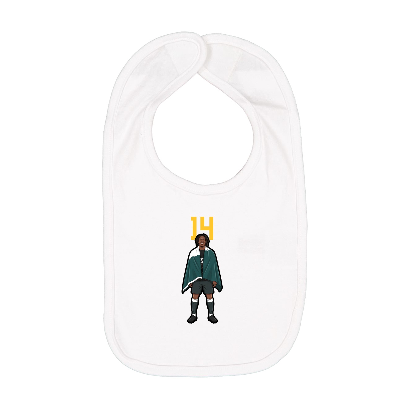 Infant Bib — Number Top in White