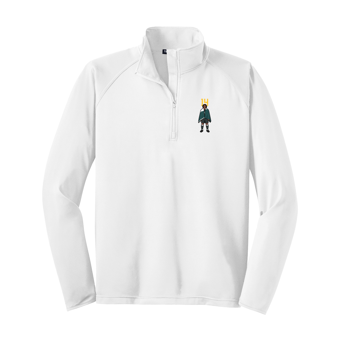 Q-Zip Pullover — Number Top in White