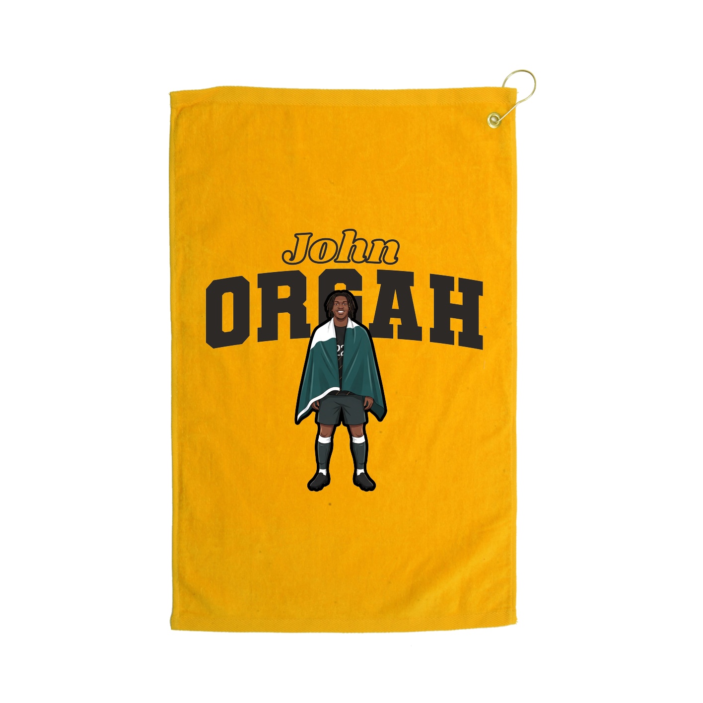 Golf Towel — Name Arch in Gold