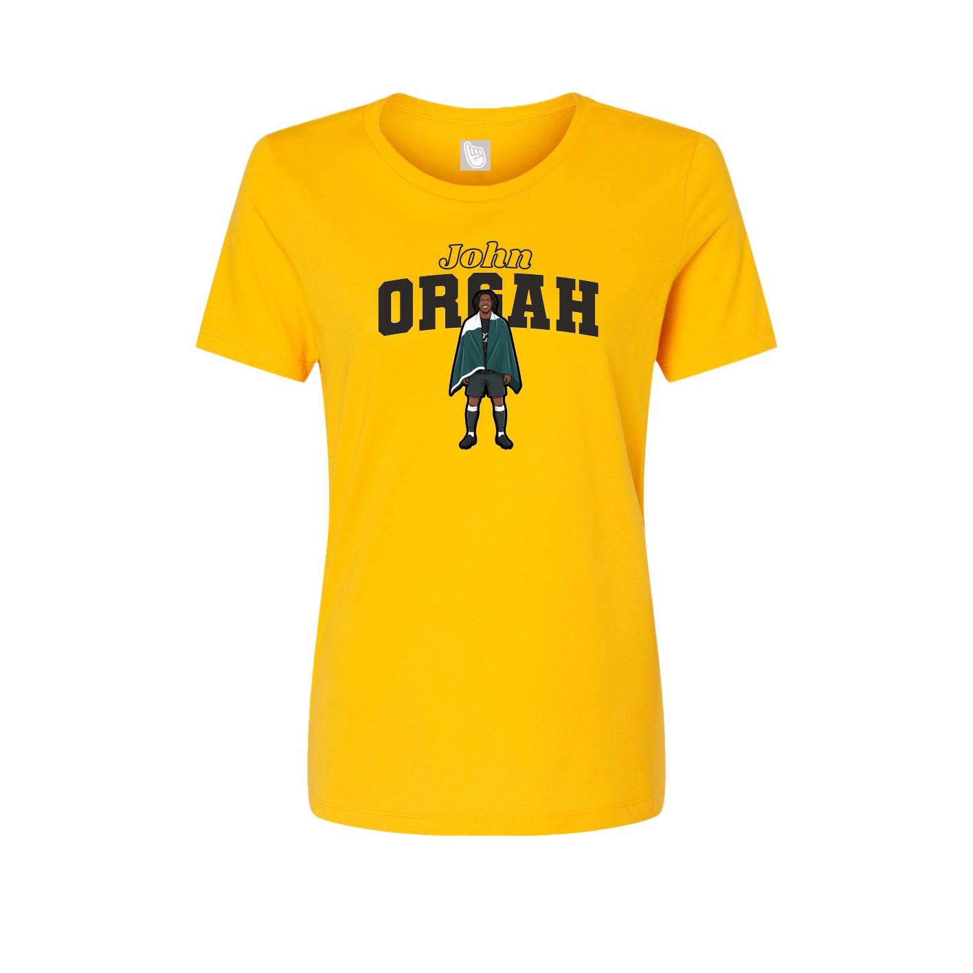 Fitted Women's Tee — Name Arch in Gold