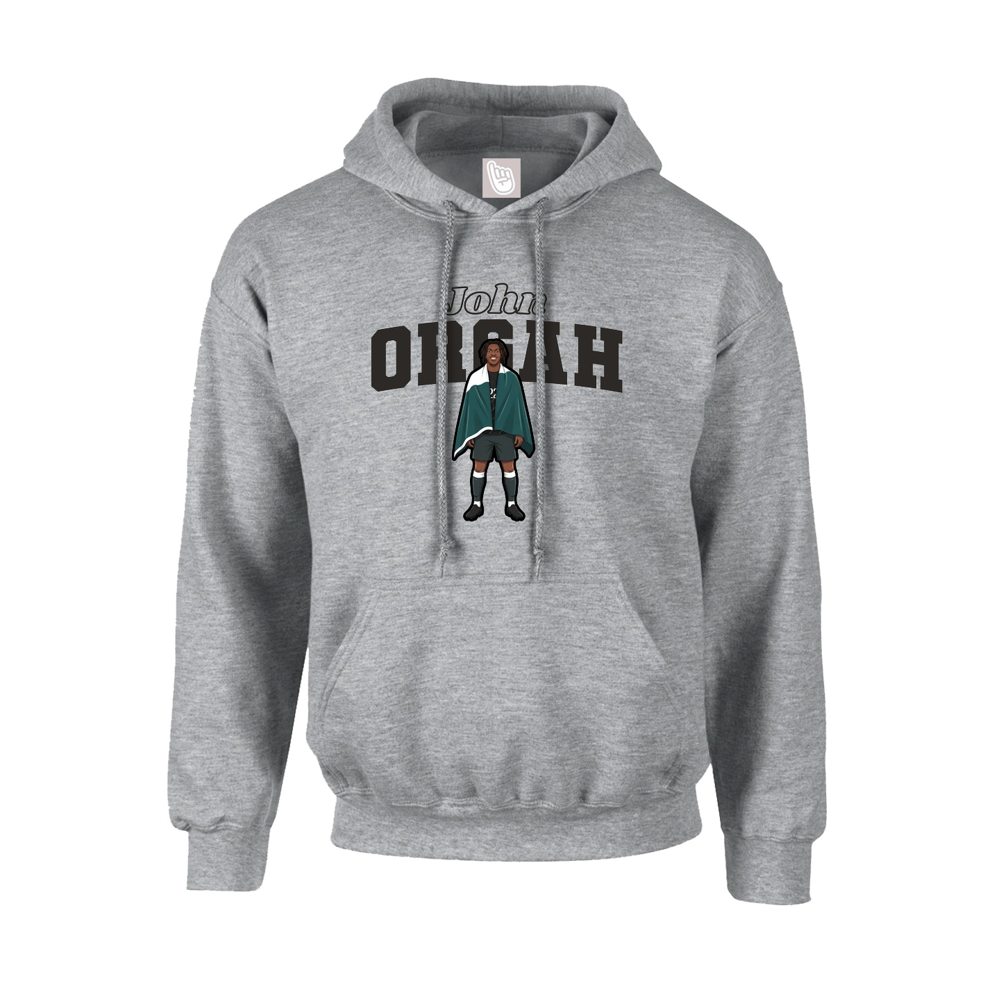 Youth Hoodie — Name Arch in Grey