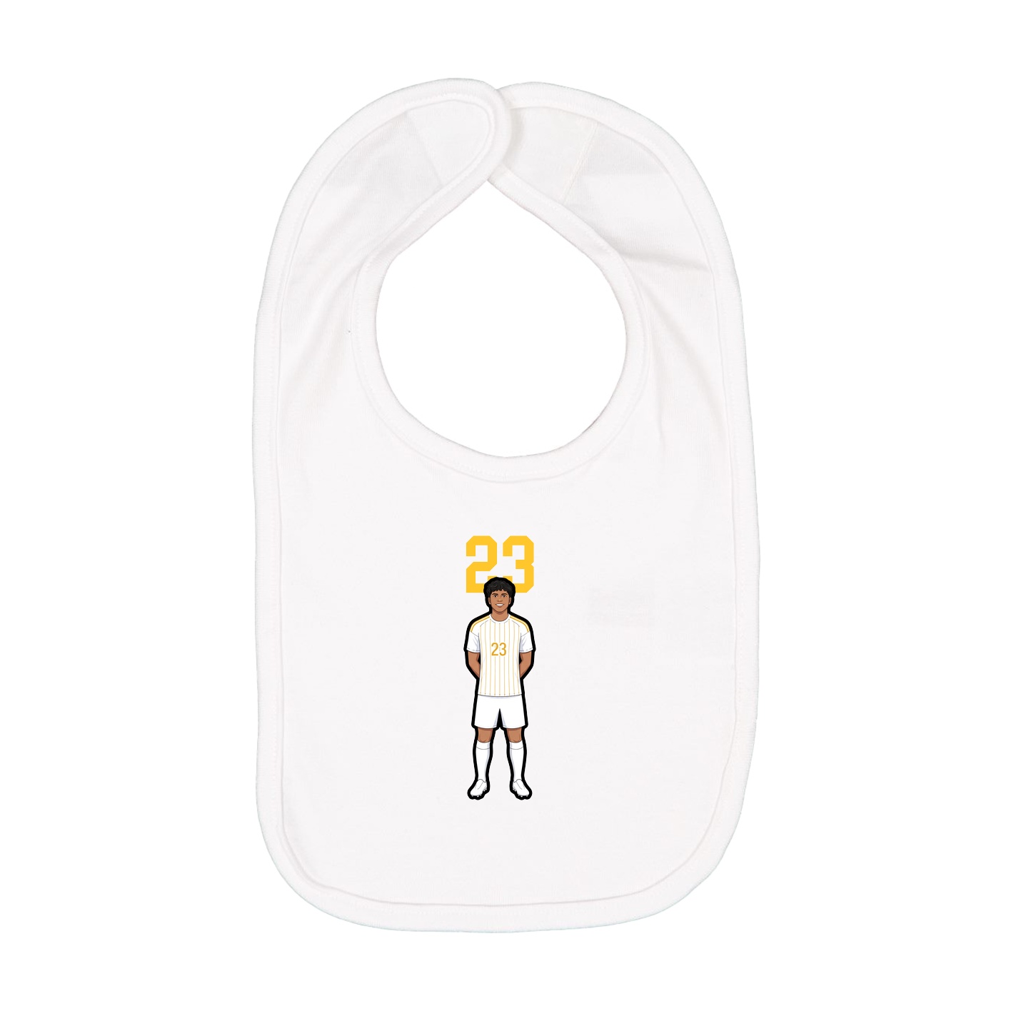 Infant Bib — Number Top in White