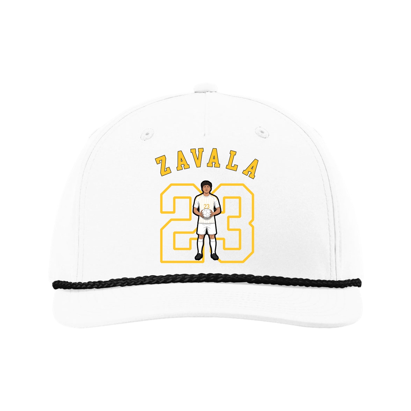 Five-Panel Classic Rope Cap — Shirsey Arch in White