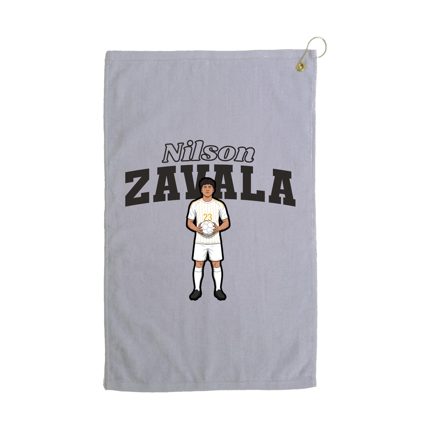 Golf Towel — Name Arch in Grey