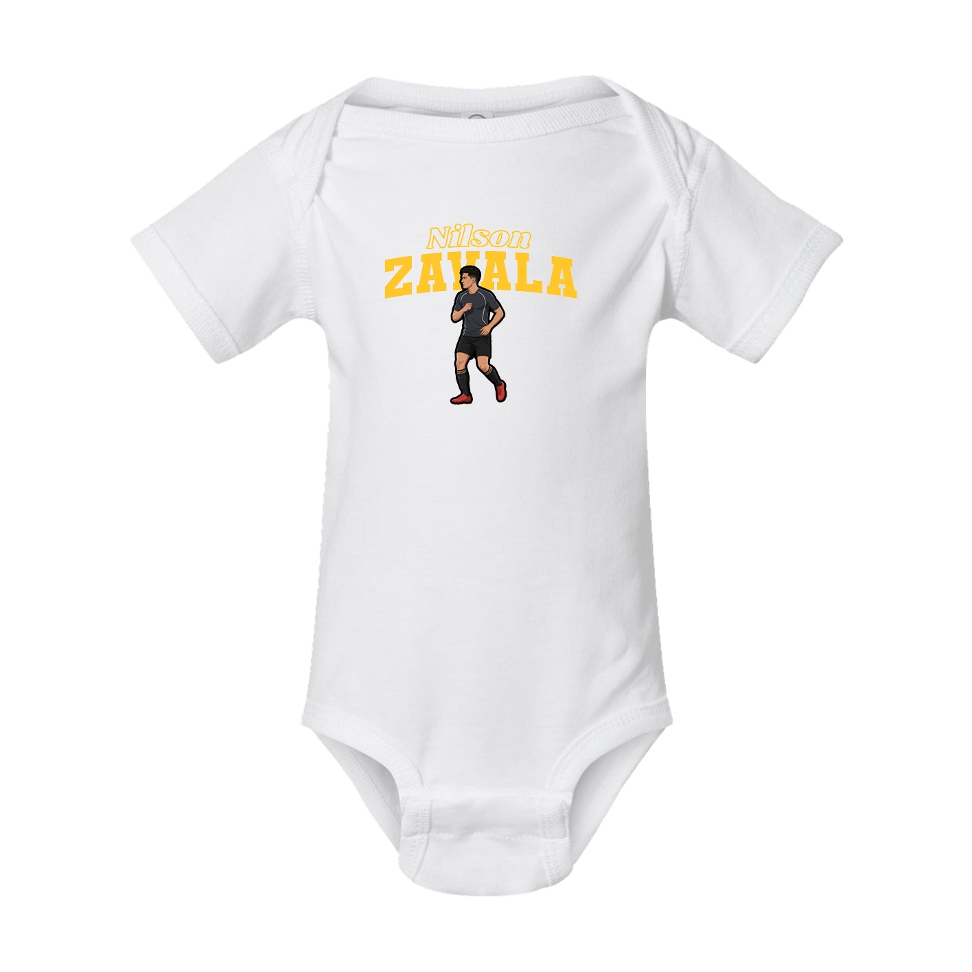 Baby Onesie — Name Arch in White