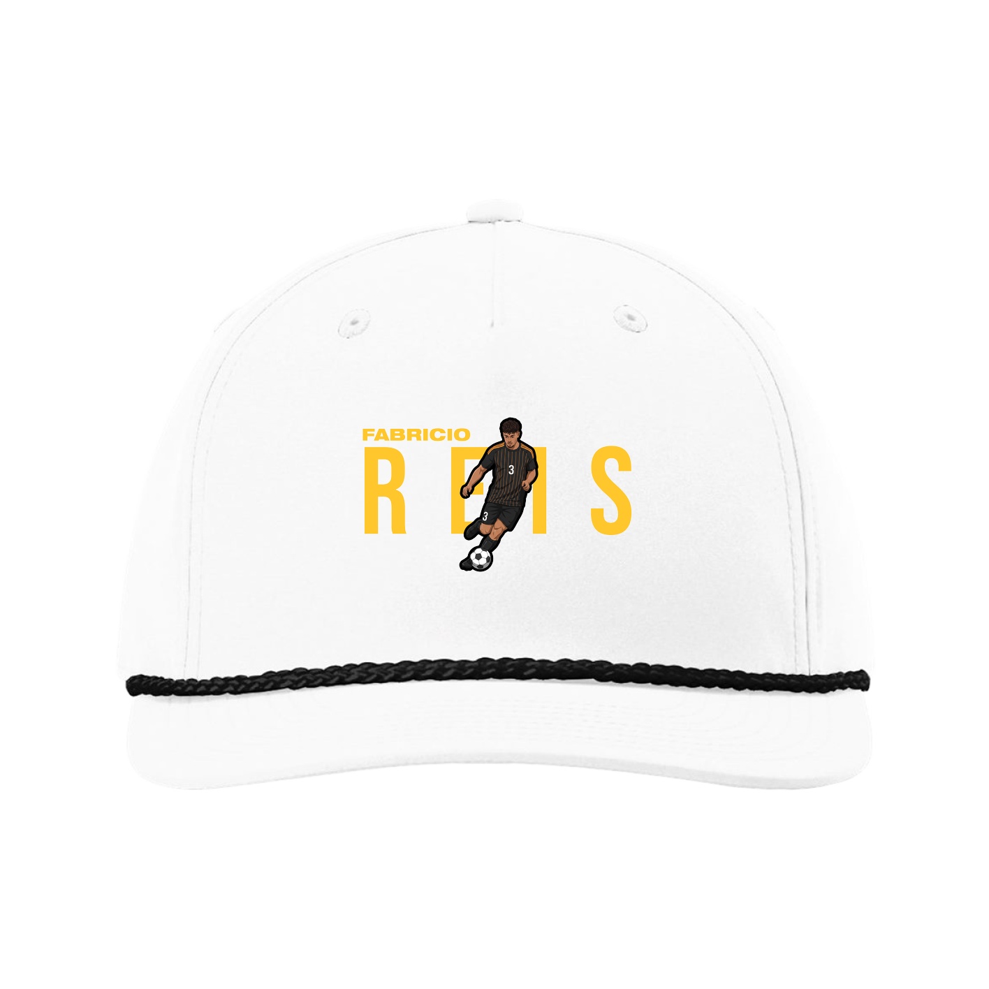 Five-Panel Classic Rope Cap — Player Name in White