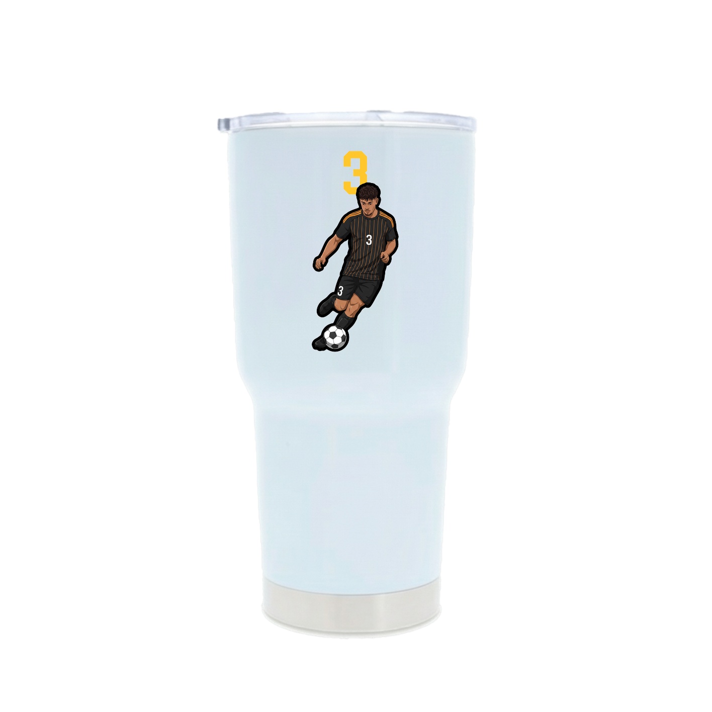 30oz Stainless Steel Tumbler — Number Top in White