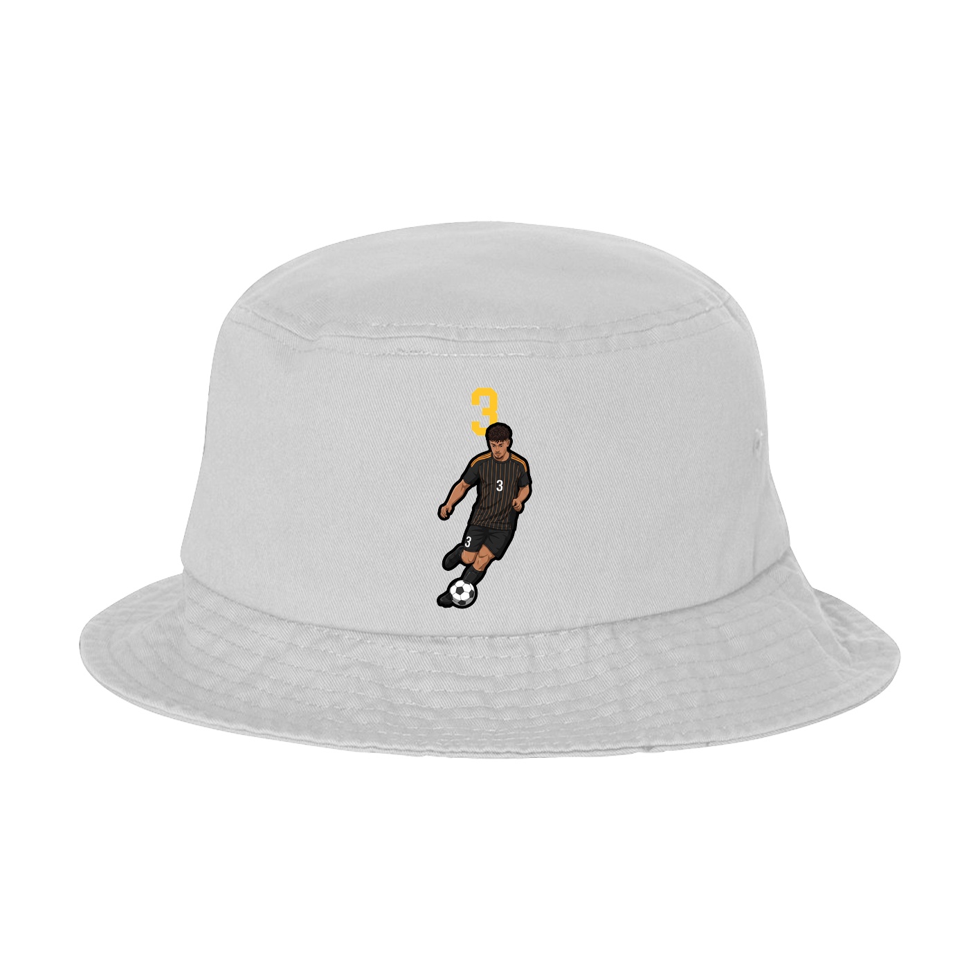 Bucket Cap — Number Top in White