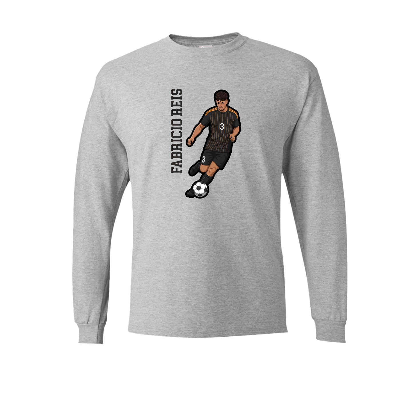 Long Sleeve Tee — Name Vertical in Grey