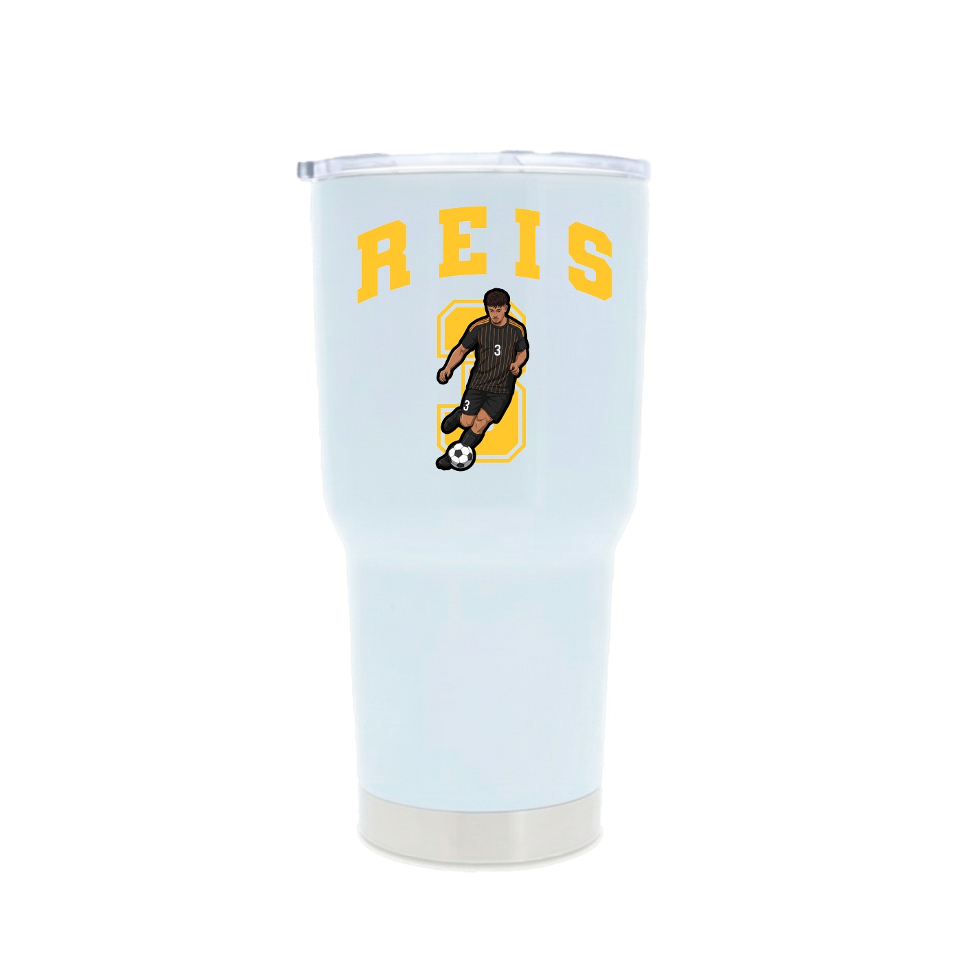 30oz Stainless Steel Tumbler — Number in White