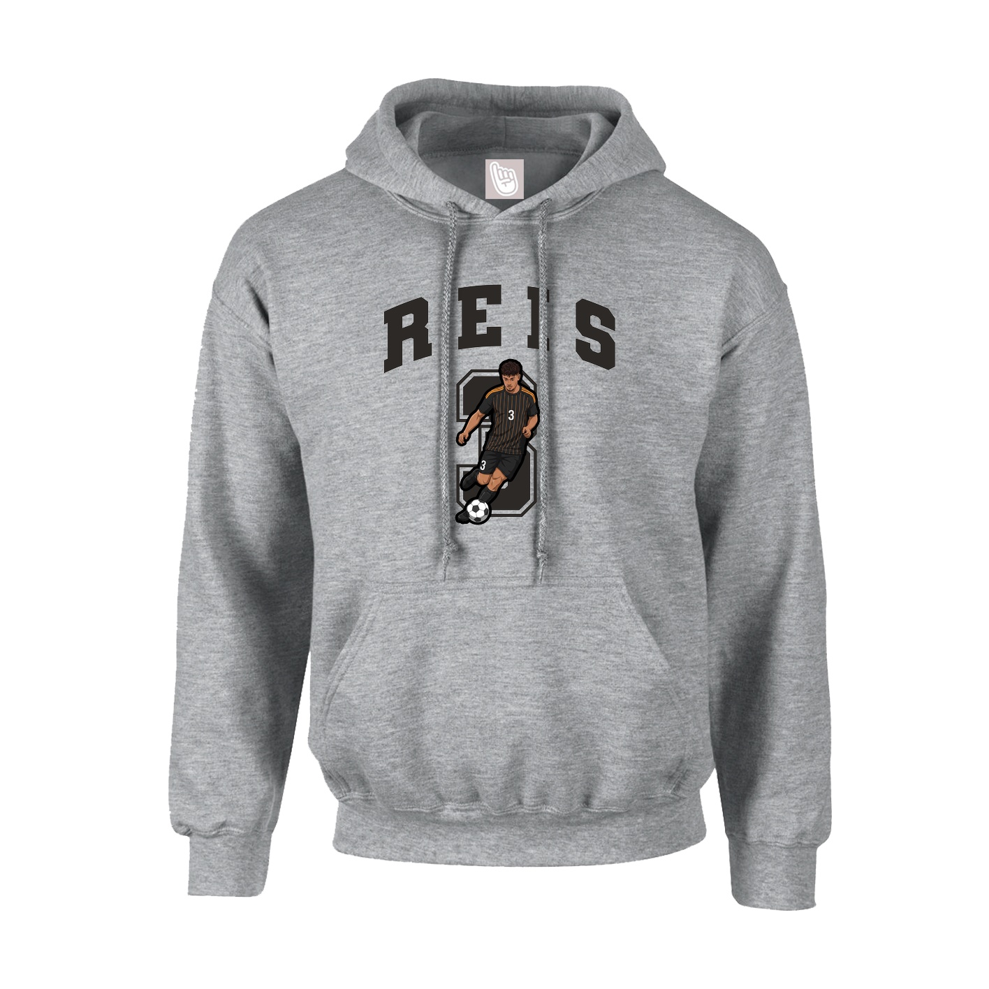 Youth Hoodie — Number in Grey