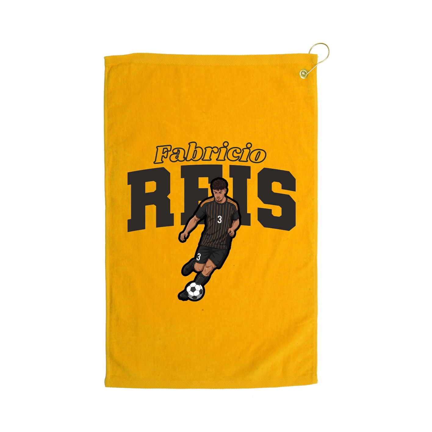 Golf Towel — Name Arch in Gold
