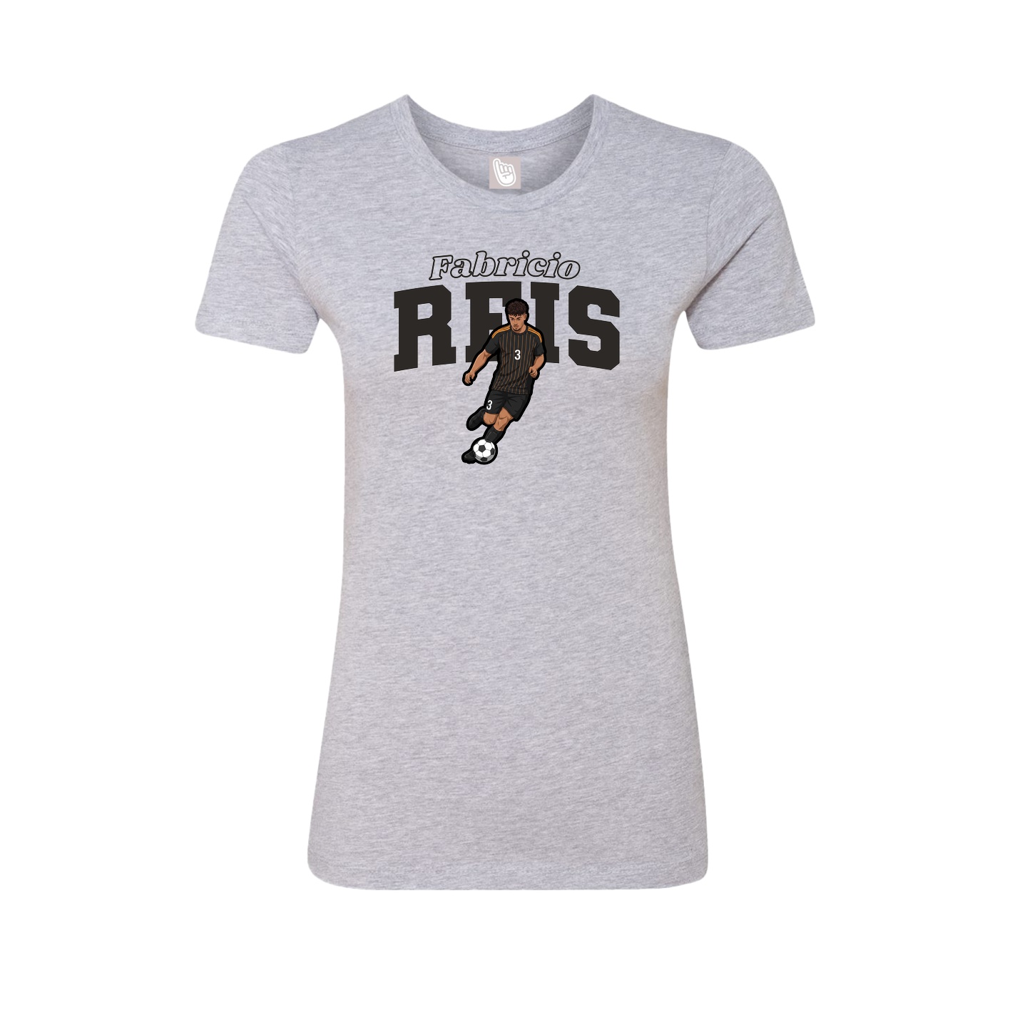 Fitted Women's Tee — Name Arch in Grey