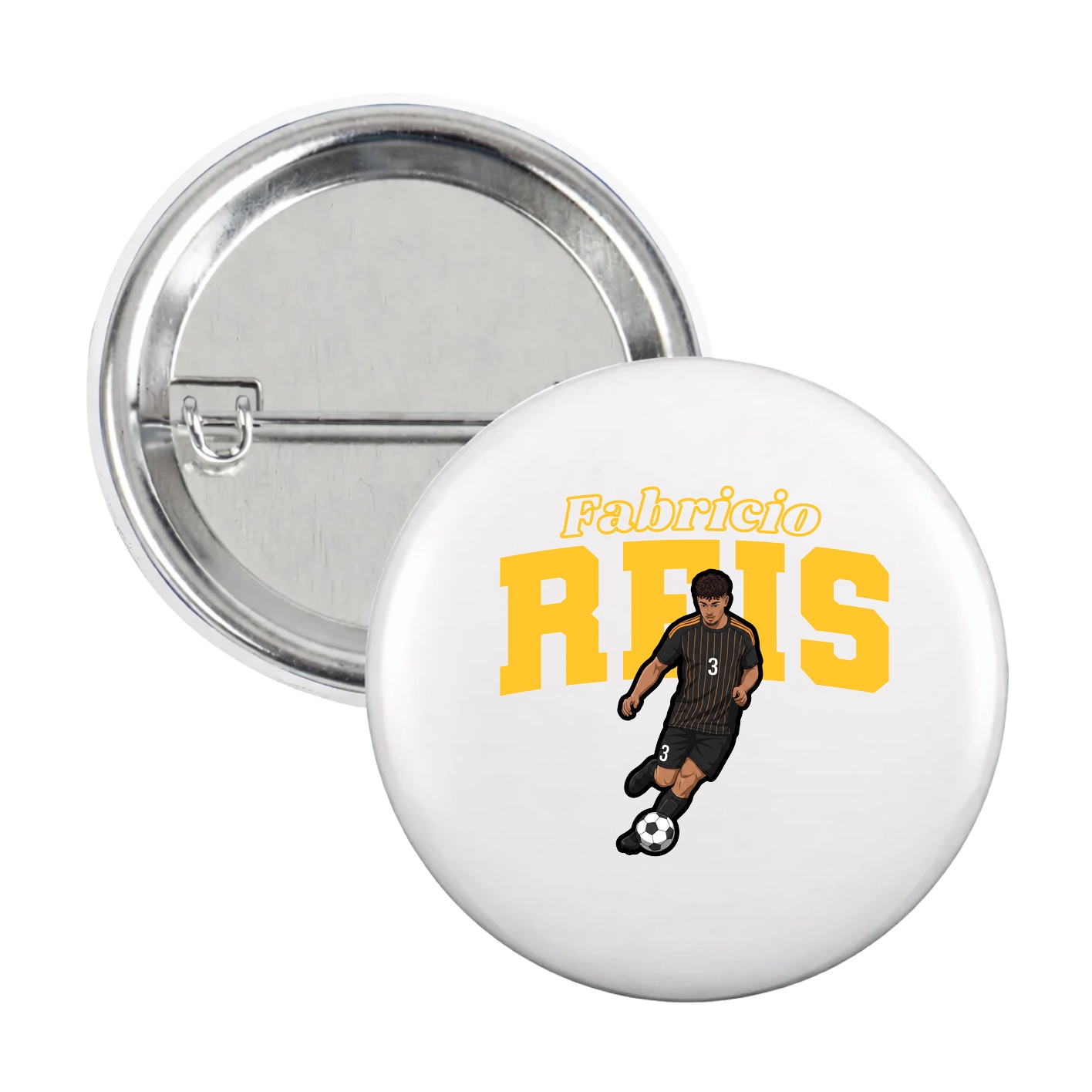 Game Day Button — Name Arch in White