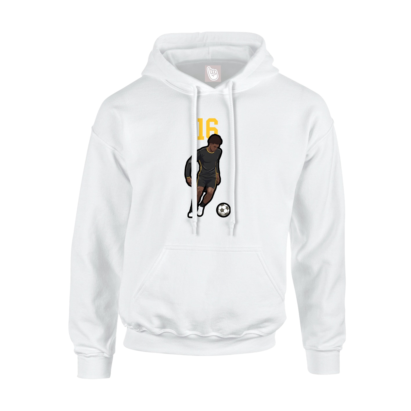 Youth Hoodie — Number Top in White