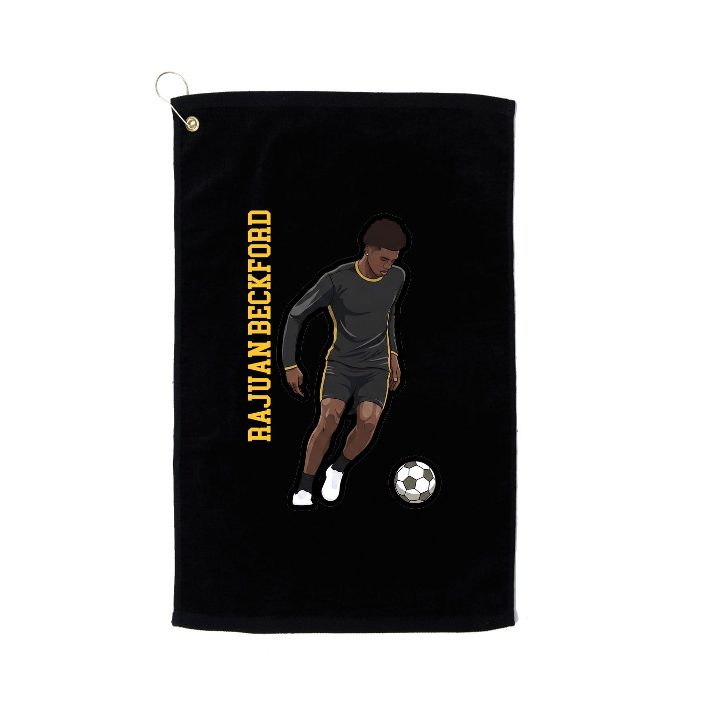 Golf Towel — Name Vertical in Black