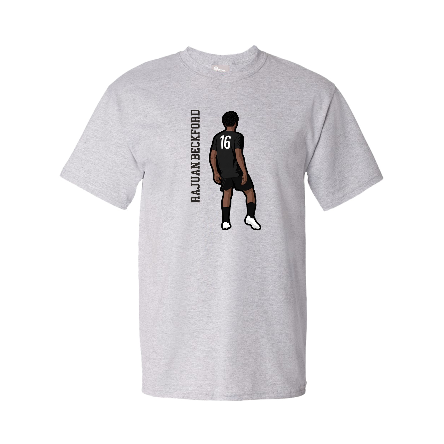 Youth Tee — Name Vertical in Grey