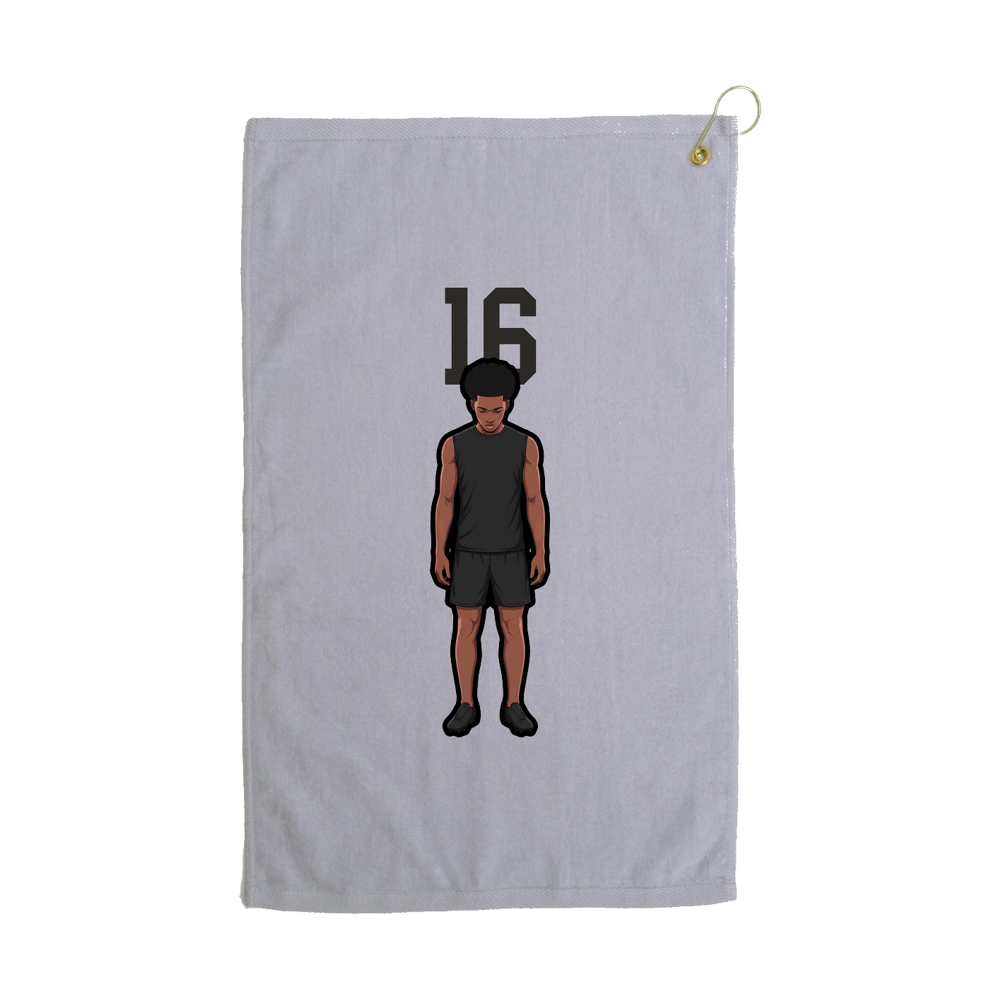 Golf Towel — Number Top in Grey