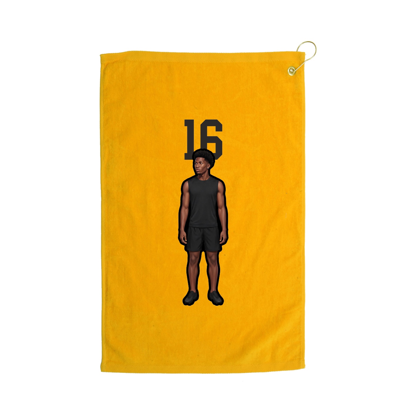 Golf Towel — Number Top in Gold