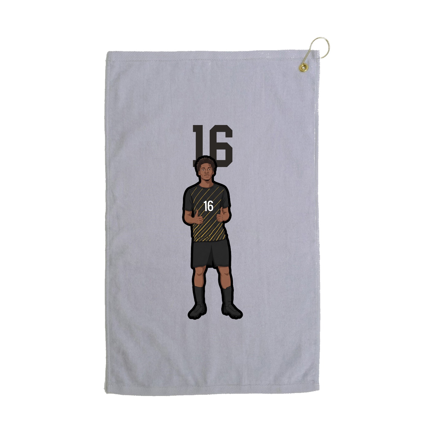 Golf Towel — Number Top in Grey