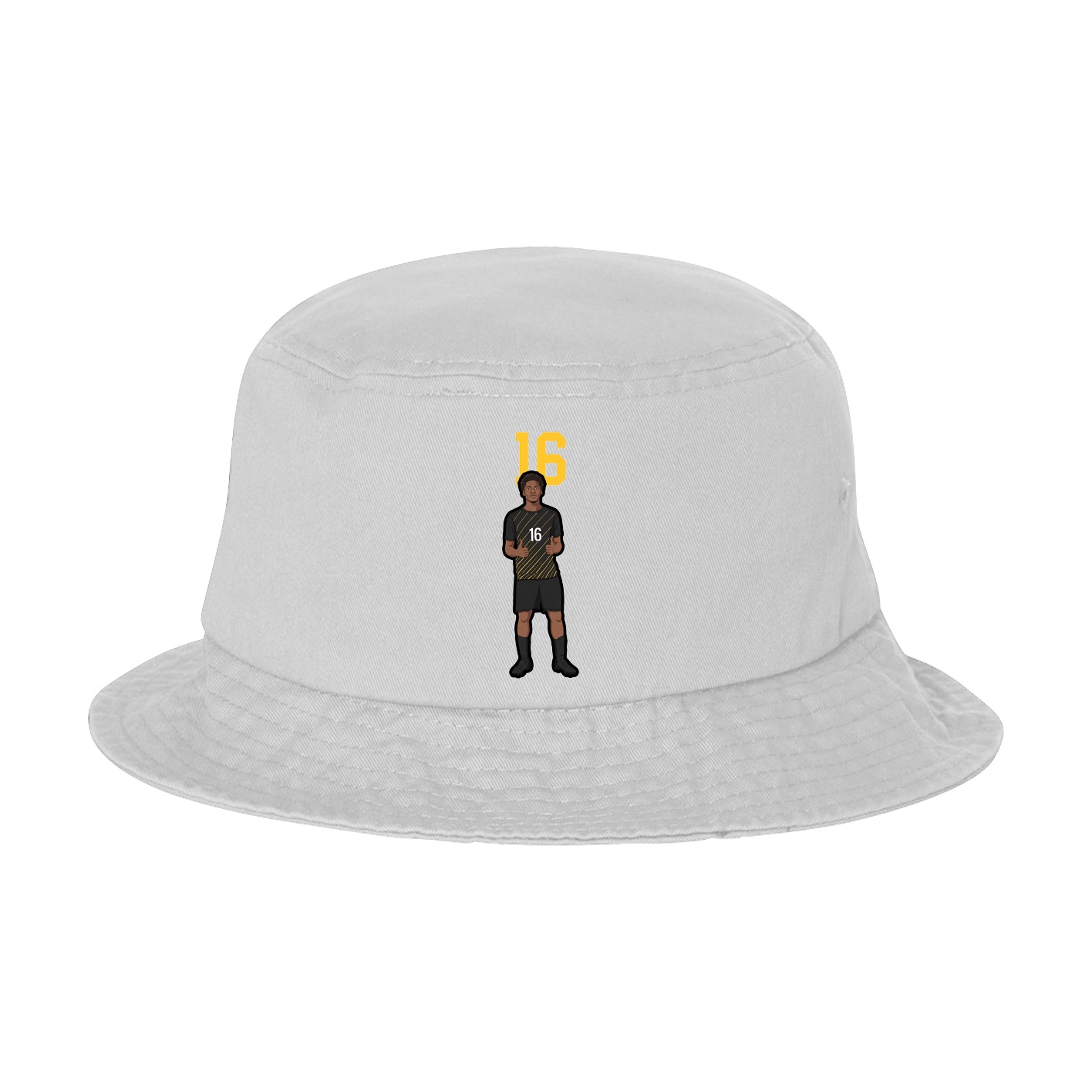 Bucket Cap — Number Top in White