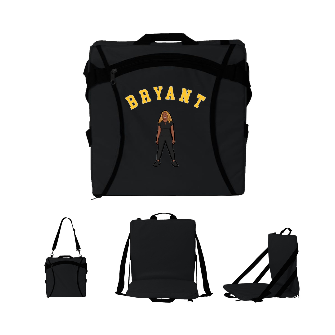 Folding Stadium Seat — Shirsey Arch in Black