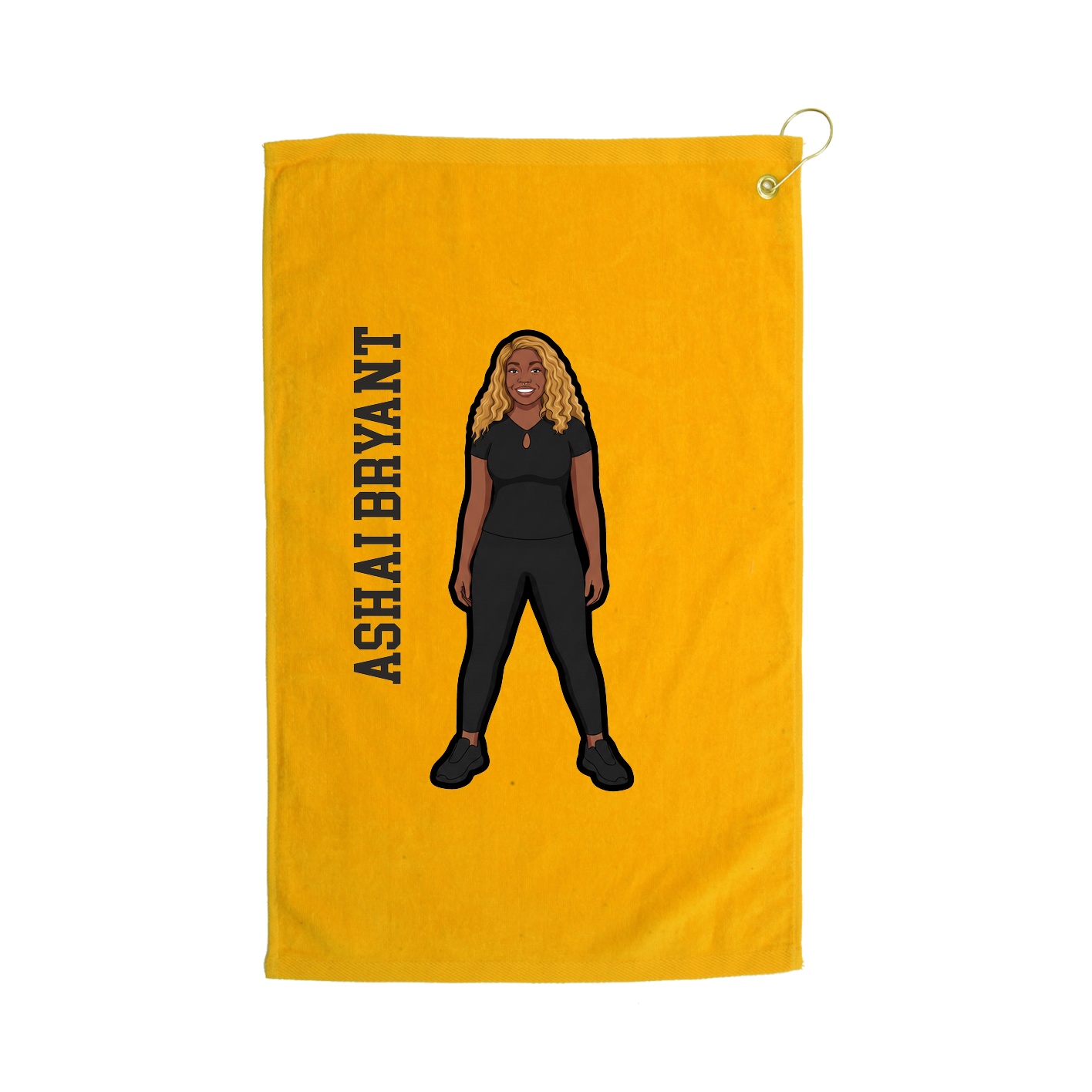 Golf Towel — Name Vertical in Gold