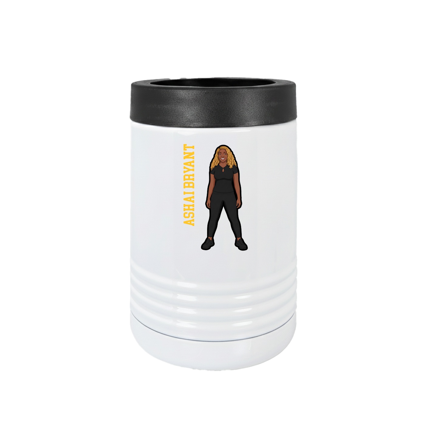 Beverage Holder — Name Vertical in White