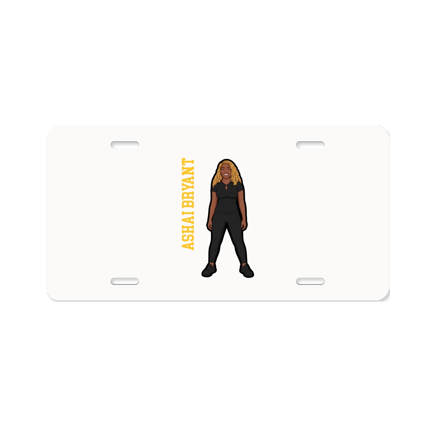 License Plate — Name Vertical in Classic