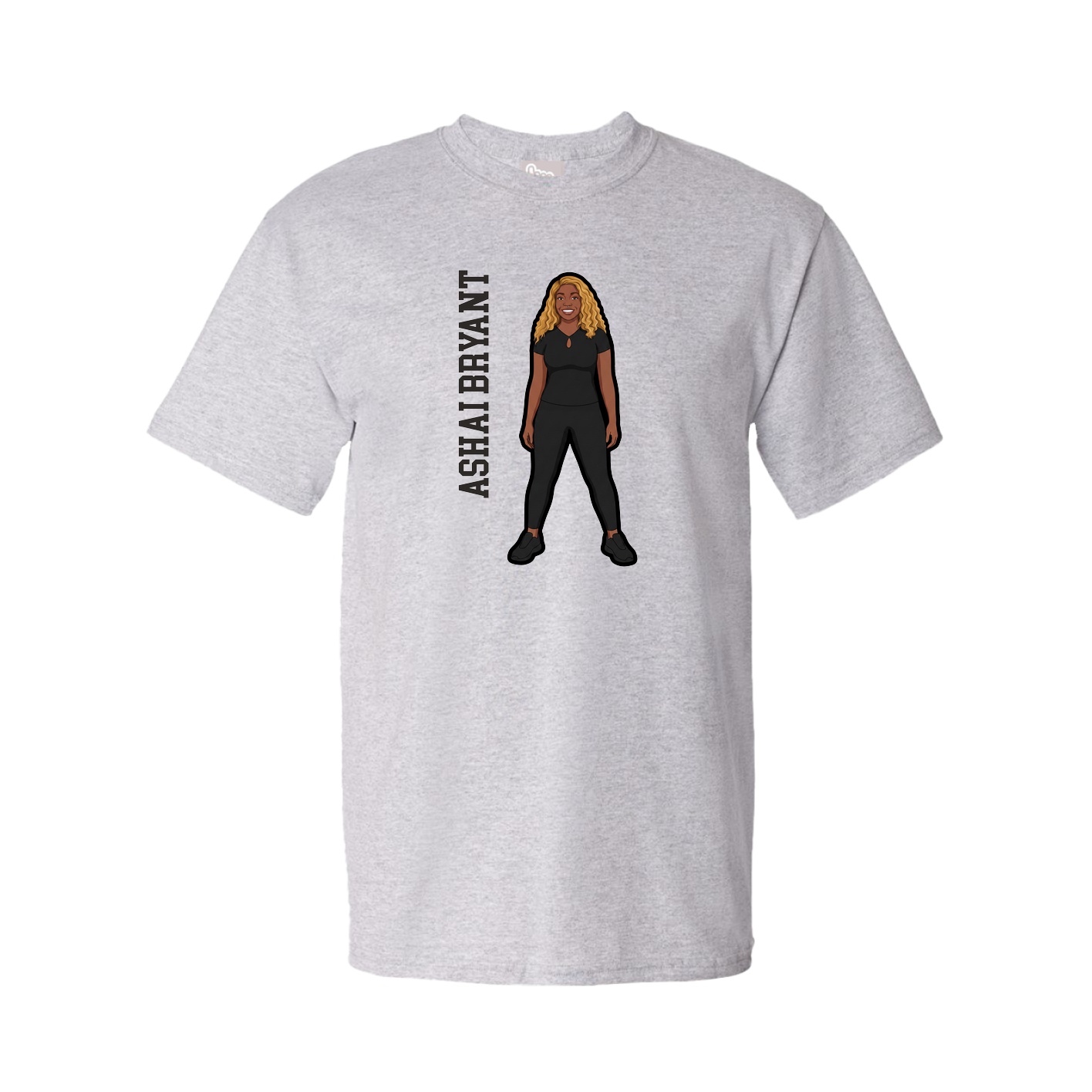 Tee — Name Vertical in Grey