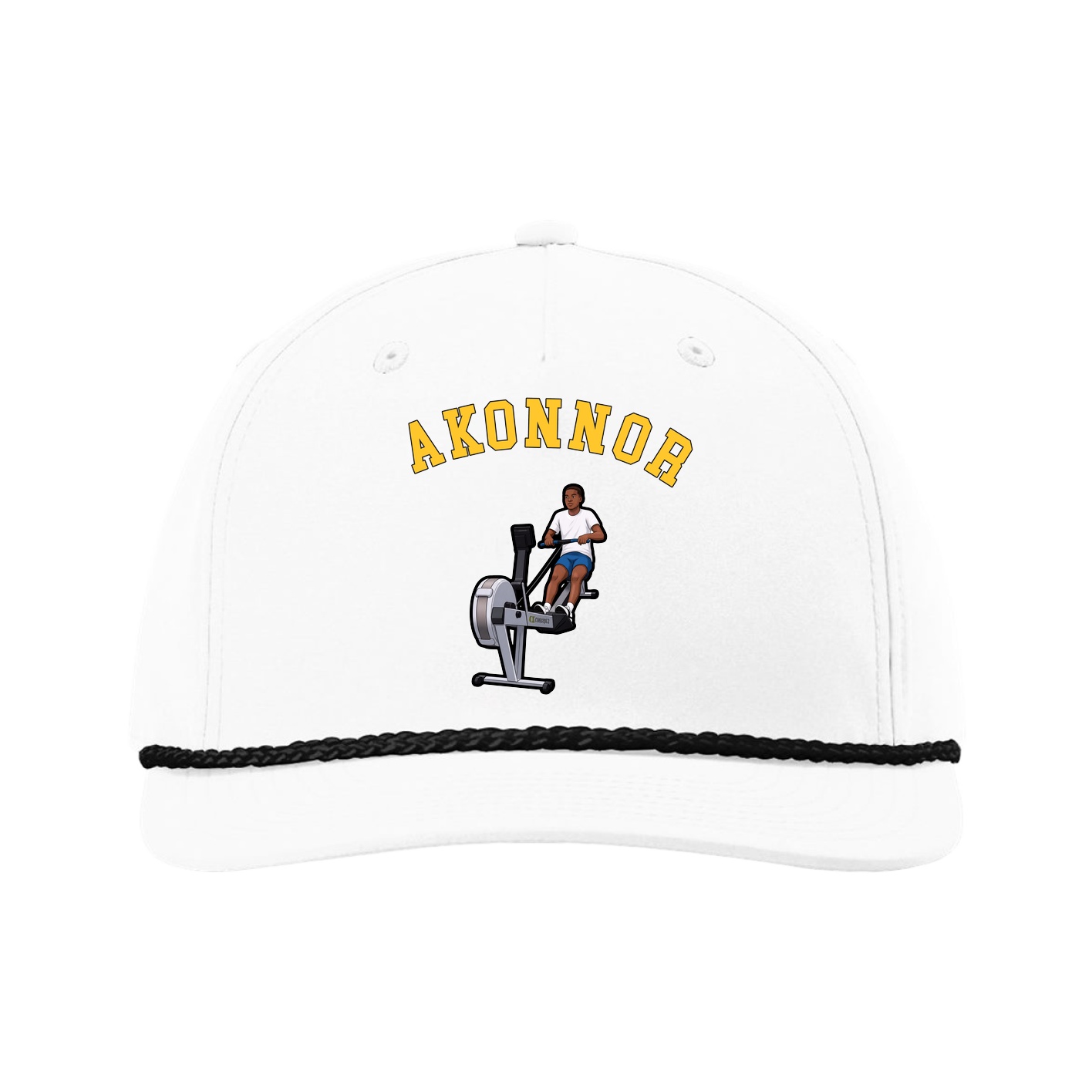 Five-Panel Classic Rope Cap — Shirsey Arch in White
