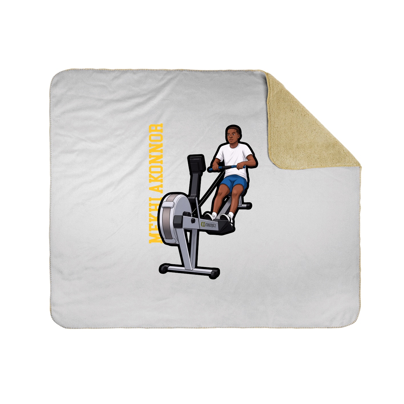 Throw Blanket — Name Vertical in White