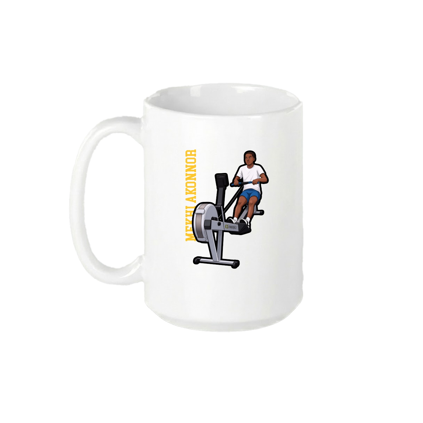 15oz Coffee Mug — Name Vertical in White