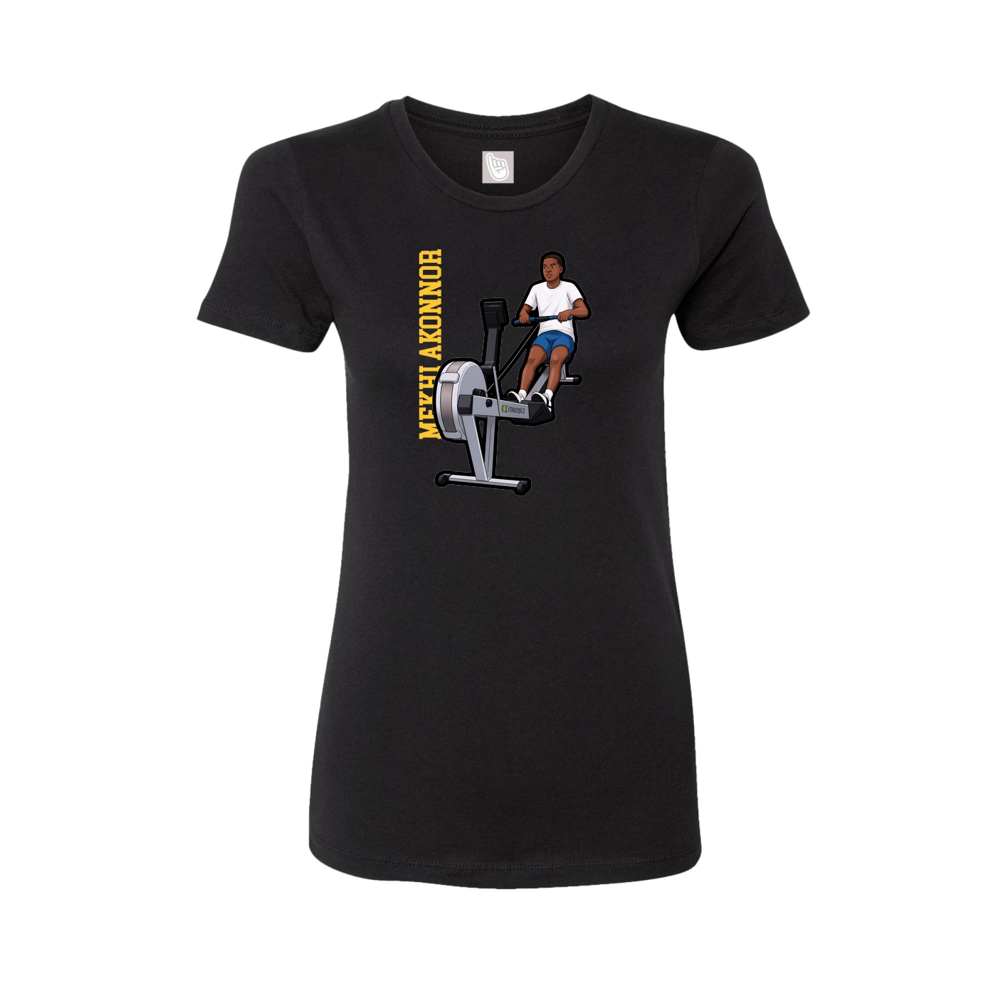 Fitted Women's Tee — Name Vertical in Black
