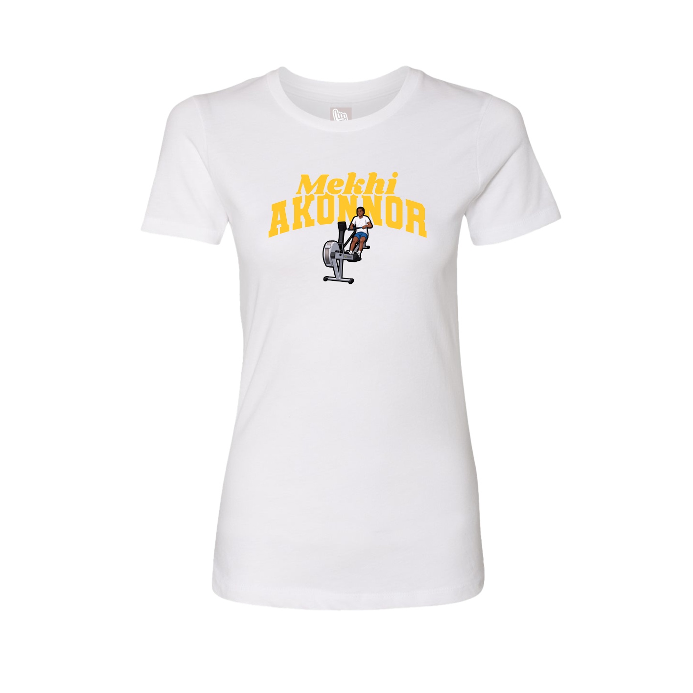 Fitted Women's Tee — Signature Arch in White