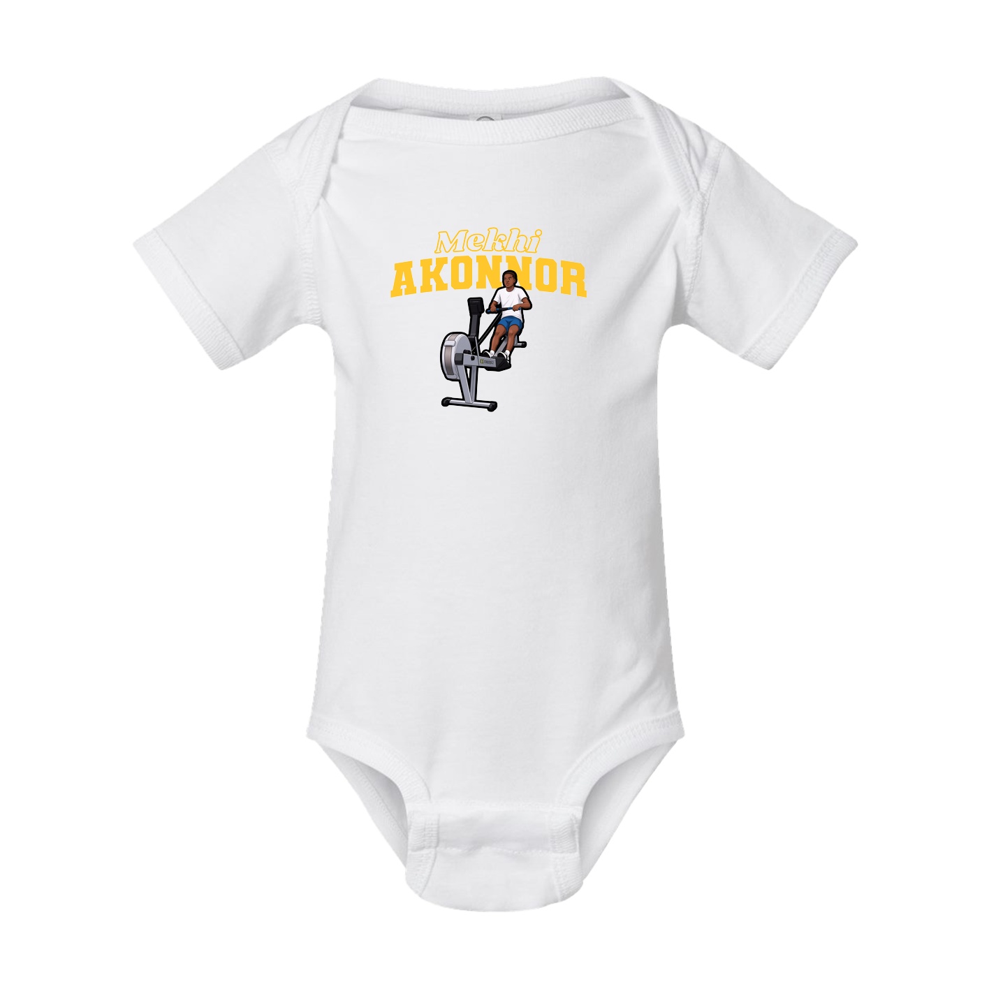 Baby Onesie — Name Arch in White