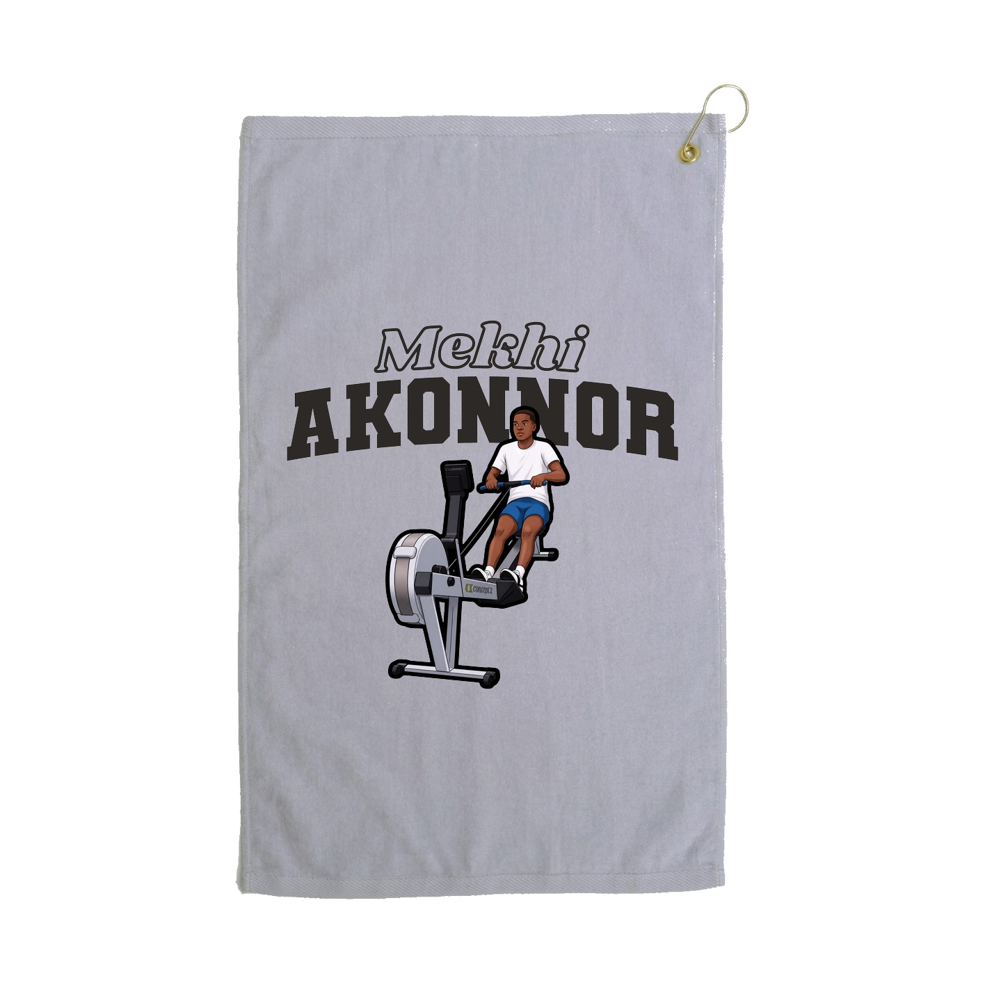 Golf Towel — Name Arch in Grey